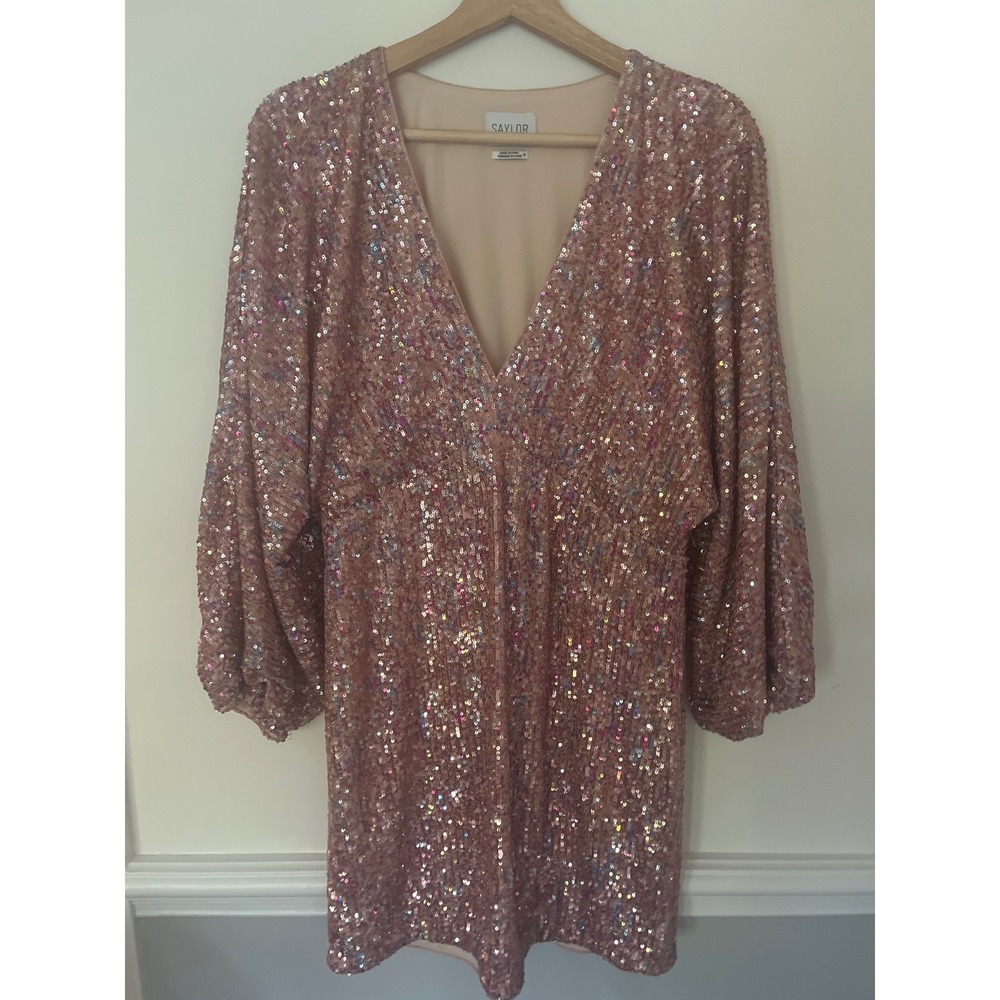 Saylor Merriweather Mini Dress Pink Sequin Size Medium